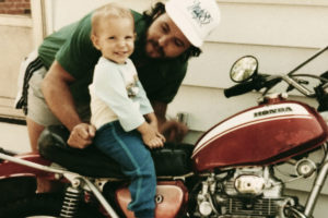 Photo of Ryan Lockwood on motorcycle as a kid