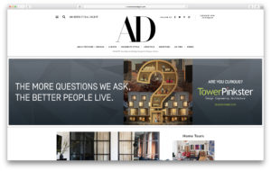 Tower Pinkster Digital Ad on Architectural Digest Site
